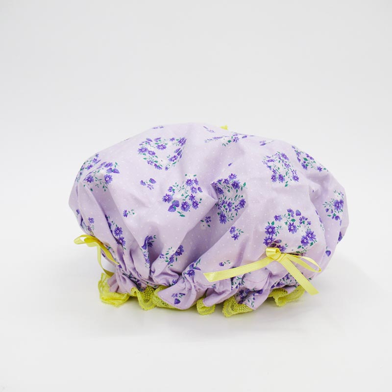 TUNIC 綿プリントおやすみキャップ/F ラベンダー